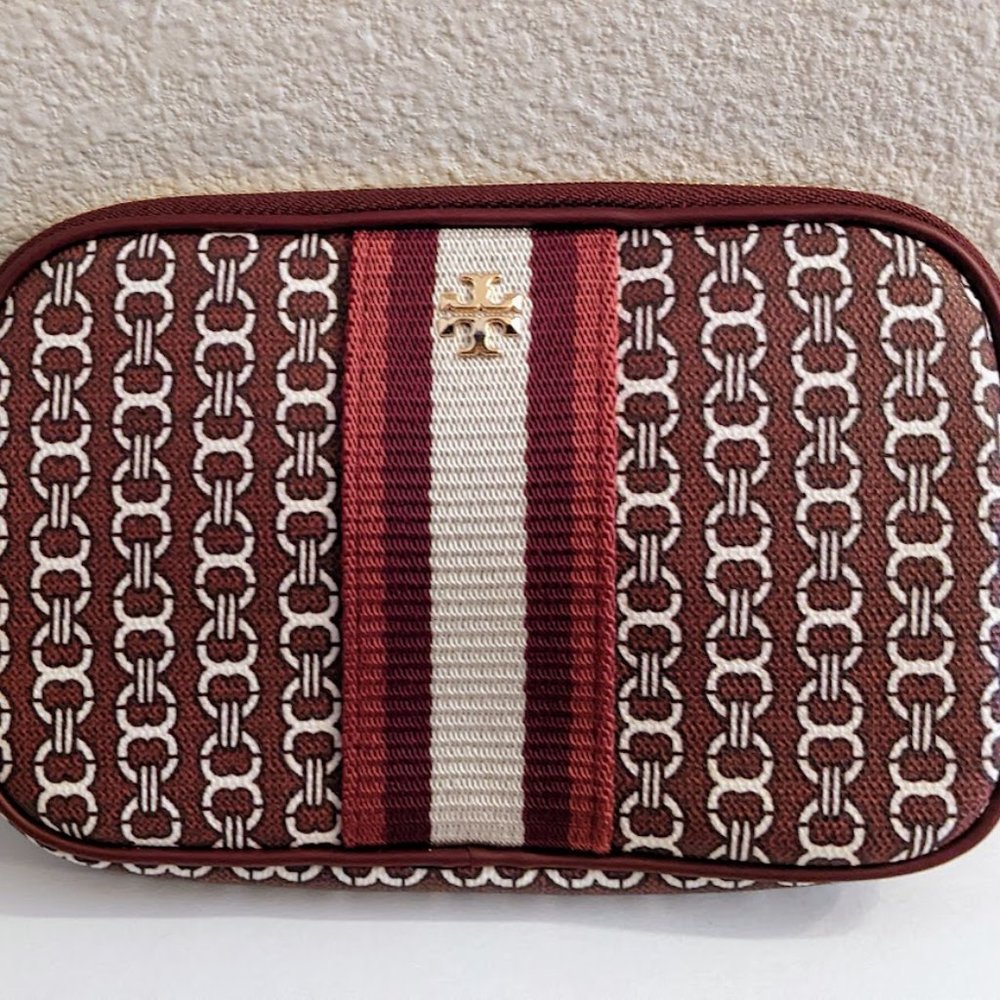 NEW! TORY BURCH Gemini Link Canvas Wristlet- Liberty Red
